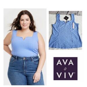 Ava & Viv Women's Corset Slim Fit Tank Top Size 2x Blue